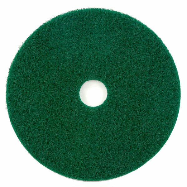 Global Industrial 18in Scrubbing Pad, Green, 5PK 641290GN